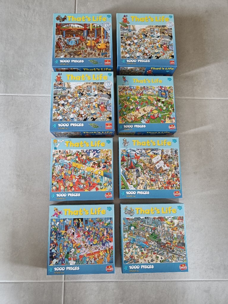 8 Puzzels That’s Life 1000 stukken, Enlèvement, 500 à 1500 pièces, Comme neuf, Puzzle