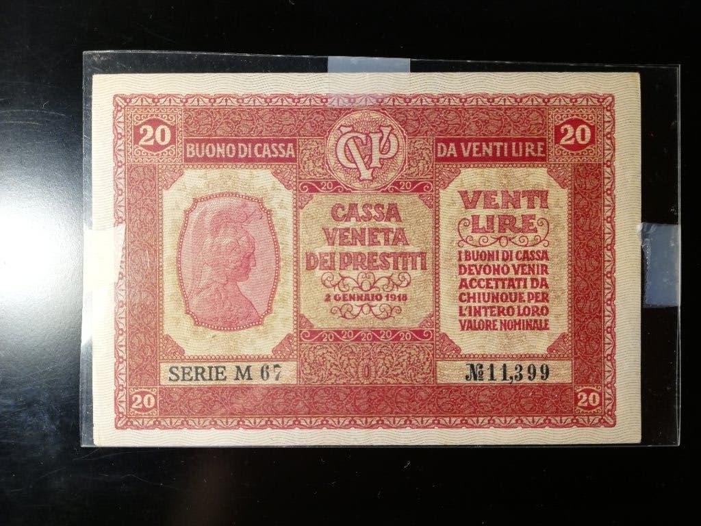20 lire de 1918 SPL, Envoi
