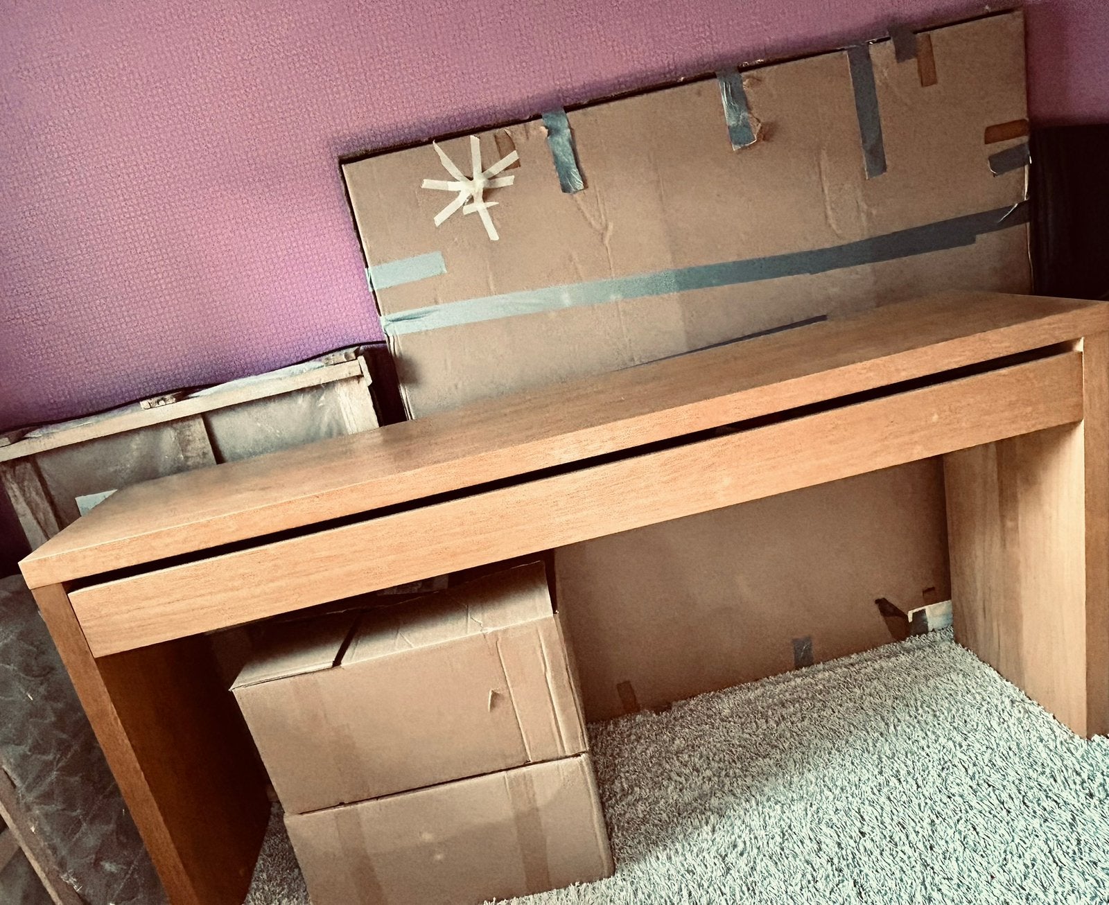 eikenfineerde console/kaptafel, Ophalen, Gebruikt, 150 tot 200 cm, Minder dan 100 cm