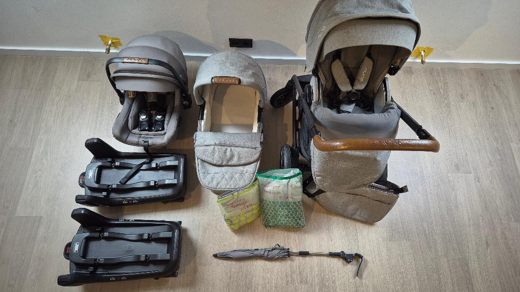 Nuna kinderwagen complete set!! Grijs, zeer goede staat!, Kinderen en Baby's, Buggy's, Ophalen, Gebruikt, Overige merken, Verstelbare rugleuning