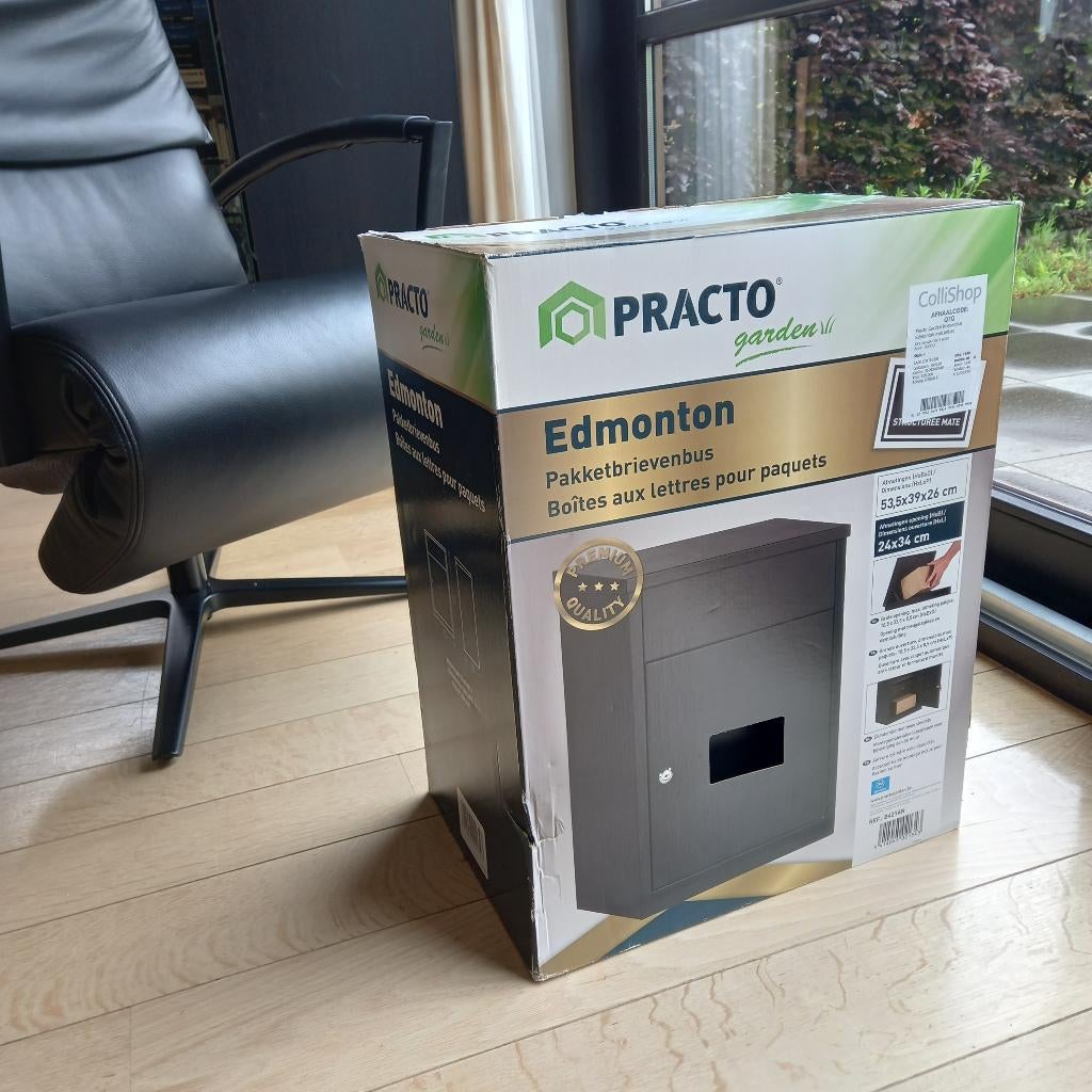 pakjesbrievenbus, PRACTO, antraciet, Ophalen, Nieuw
