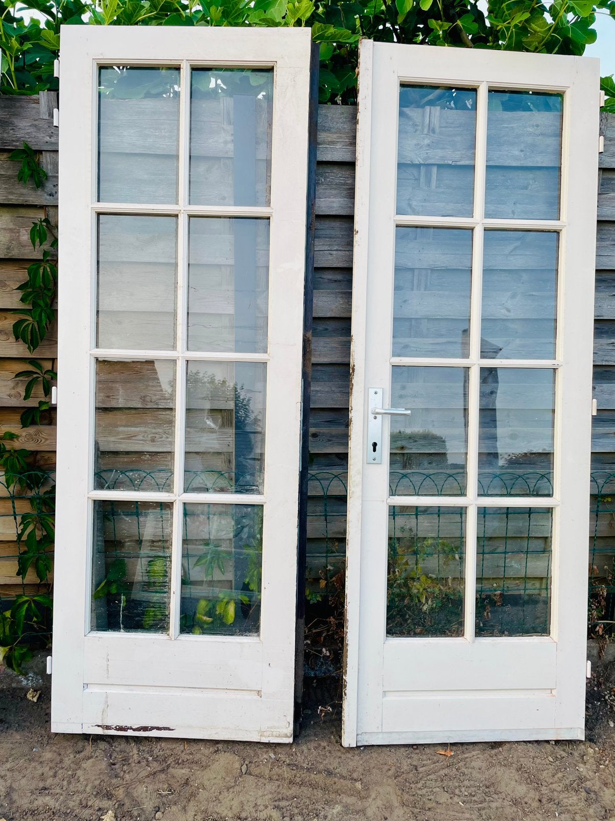 Houten buitendeuren, Doe-het-zelf en Bouw, Ophalen, Gebruikt, 80 tot 100 cm, 215 cm of meer