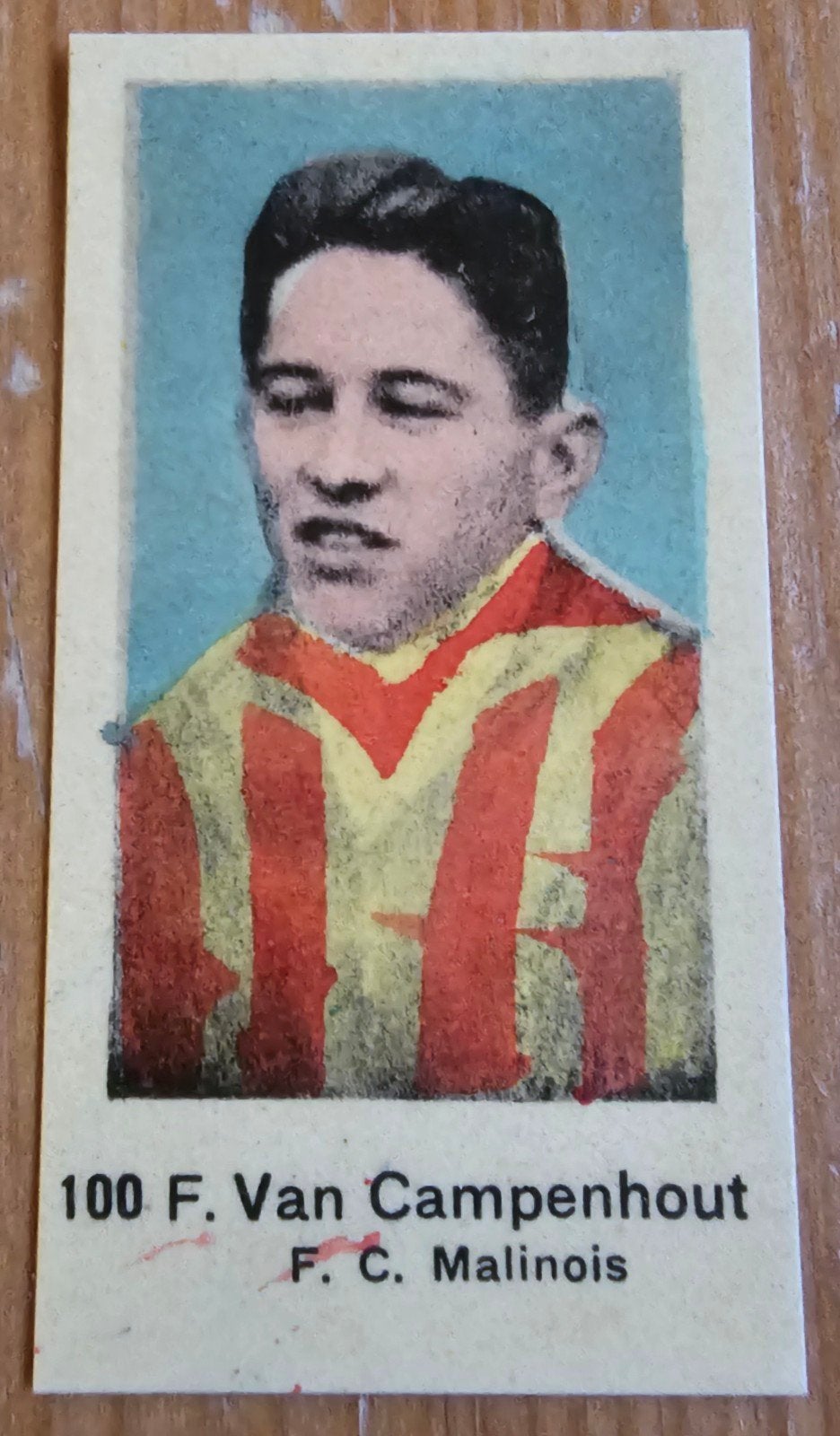 1930s #100 Van Campenhout pre panini Mechelen Chromo Voetbal, Hobby en Vrije tijd, Ophalen of Verzenden, Zo goed als nieuw, Plaatje
