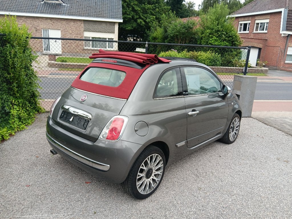 Fiat 500c cabrio 1.2 benz met airco en garanie, Voorwielaandrijving, Beige, 4 cilinders, Cabriolet