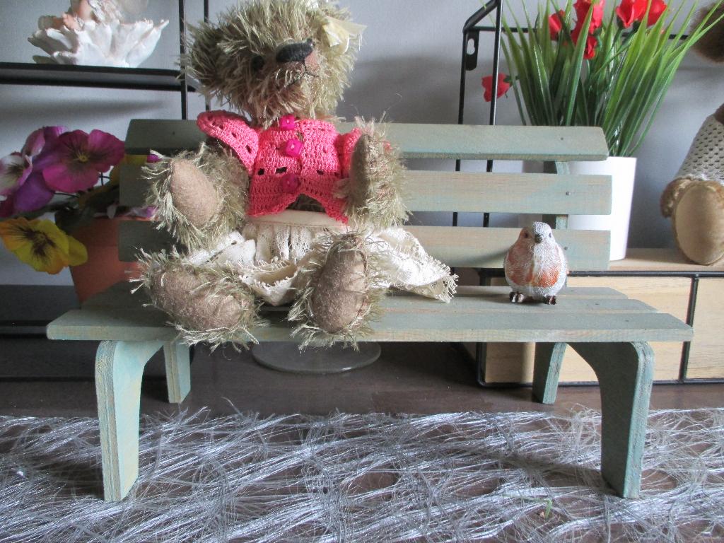 houten bank voor beer of pop, Verzamelen, Poppen, Ophalen of Verzenden, Nieuw, Accessoires