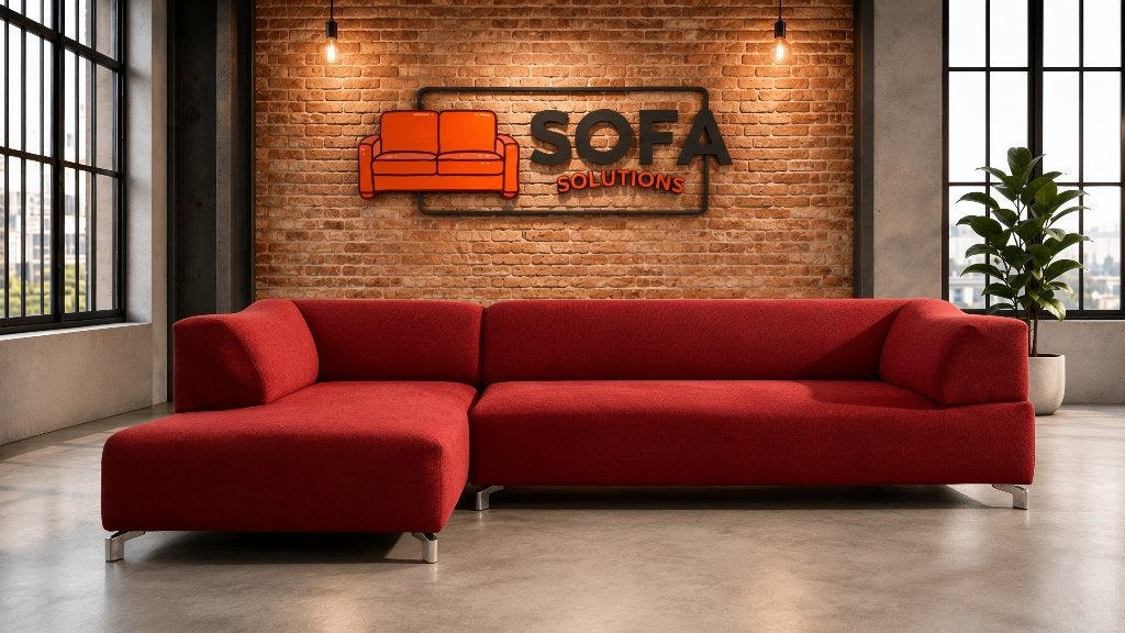 Leolux Faya Lobi rode hoekzetel–Premium comfort, 100 à 125 cm, Quatre personnes ou plus, 150 à 200 cm, Comme neuf