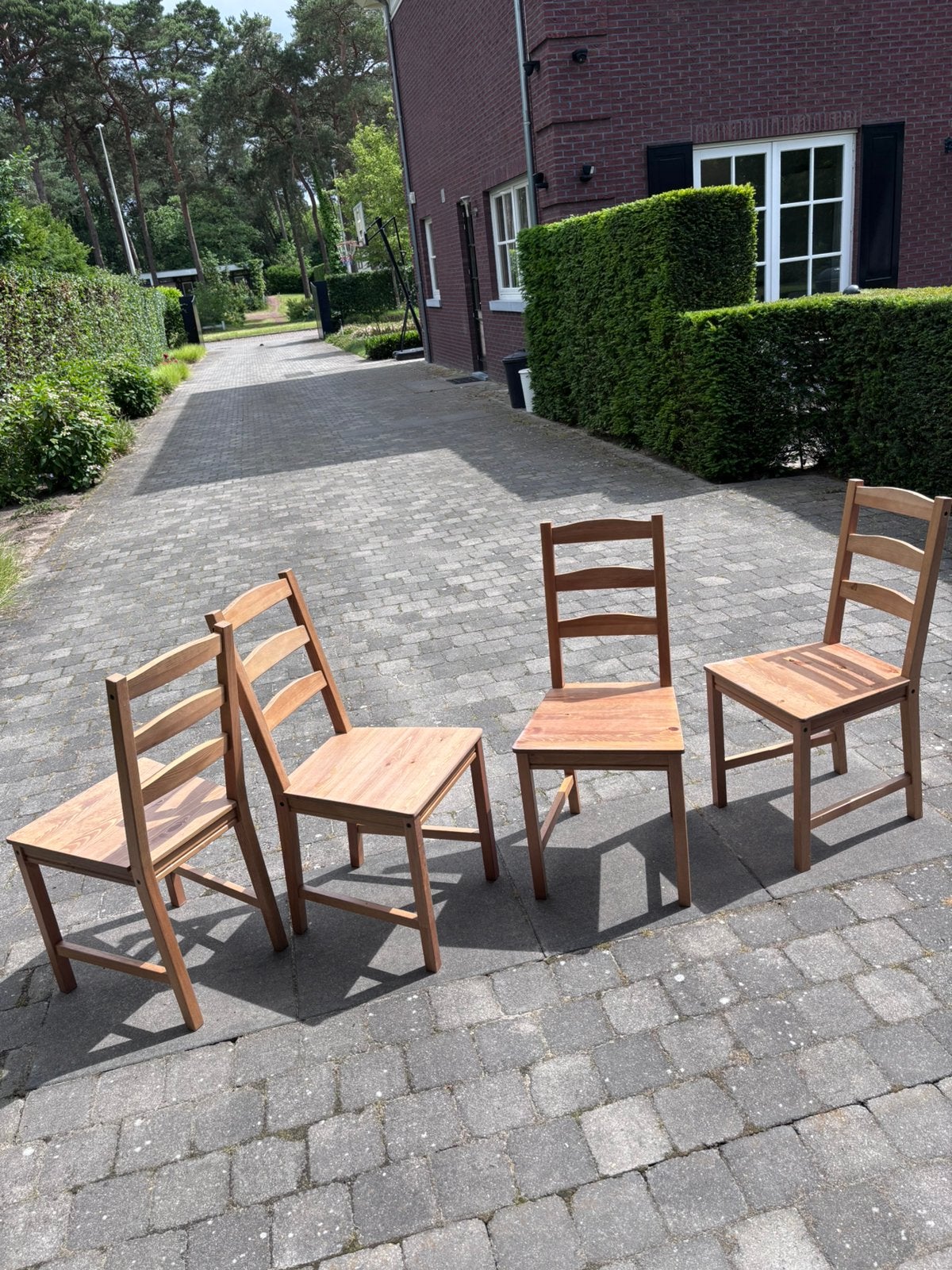 Houten stoelen ikea, Ophalen of Verzenden, Zo goed als nieuw