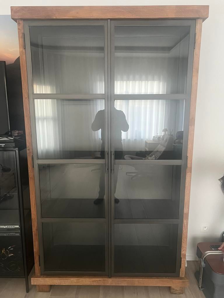 Mooie retro vitrine kast NIEUW!, Ophalen, Zo goed als nieuw