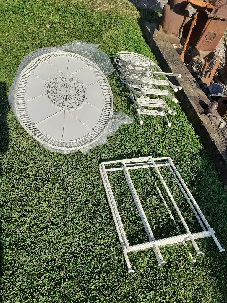 Prachtige tuinset van smeedijzer en gietijzer, Ophalen, Zo goed als nieuw