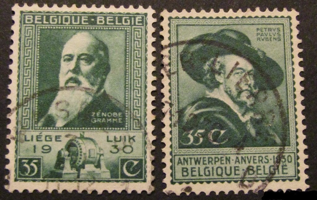 OBC 299 et 300 de 1930 estampillés Albert Ier, Enlèvement ou Envoi, Art, Affranchi, Timbre-poste