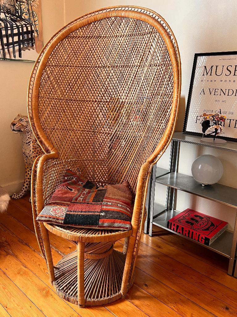 Emmanuelle fauteuil, Maison & Meubles, Fauteuils, Moins de 75 cm, Osier ou Rotin, Enlèvement, Utilisé