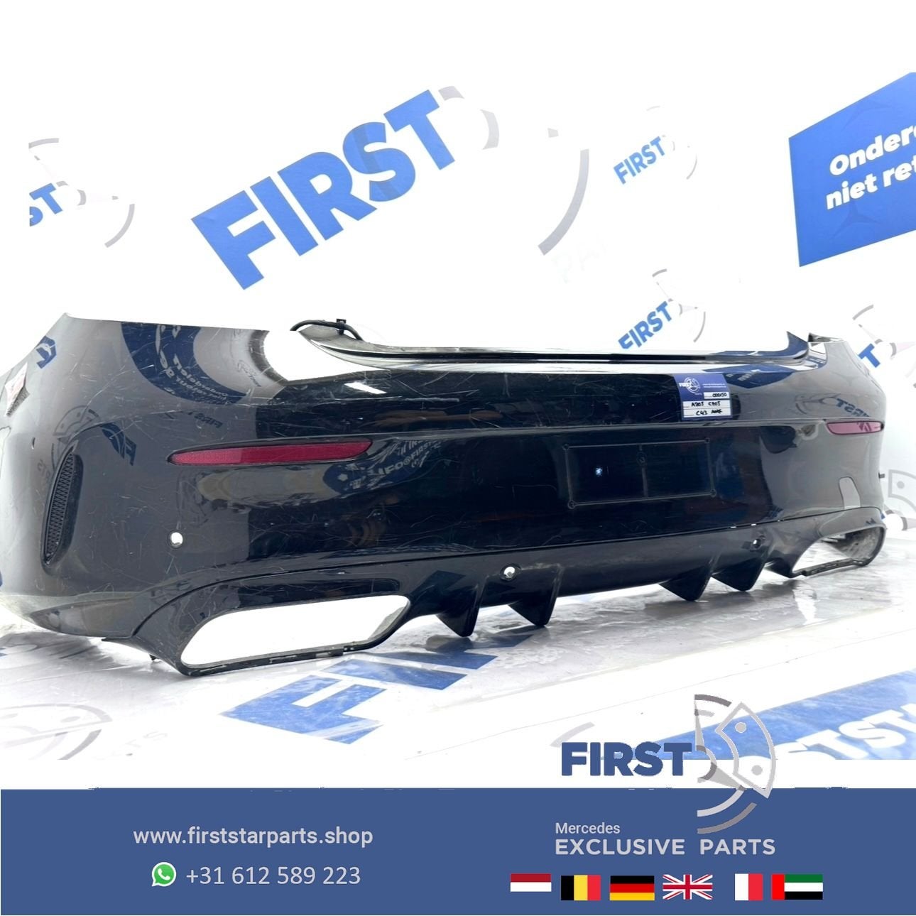 A205 C205 C63s AMG ACHTERBUMPER zwart wit grijs Mercedes C K, Arrière, Utilisé, -, -