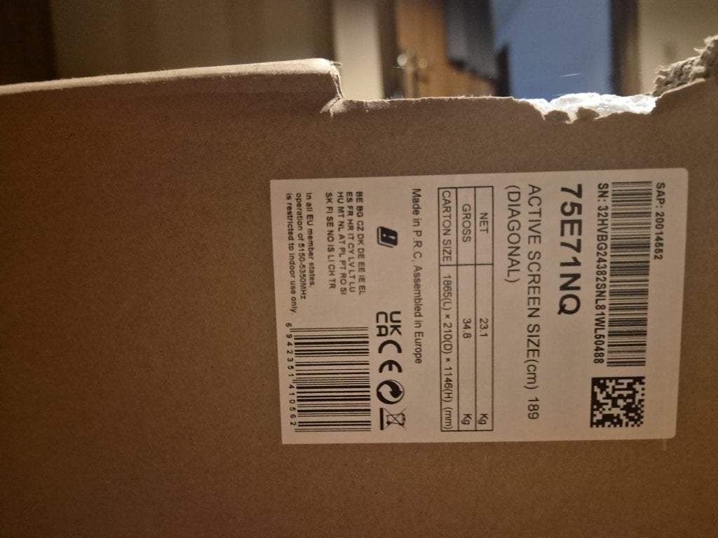 Nieuwe HISENSE QLED TV 75 inch 75E71NQ, Audio, Tv en Foto, Televisies, QLED, 50 Hz, Nieuw, 100 cm of meer
