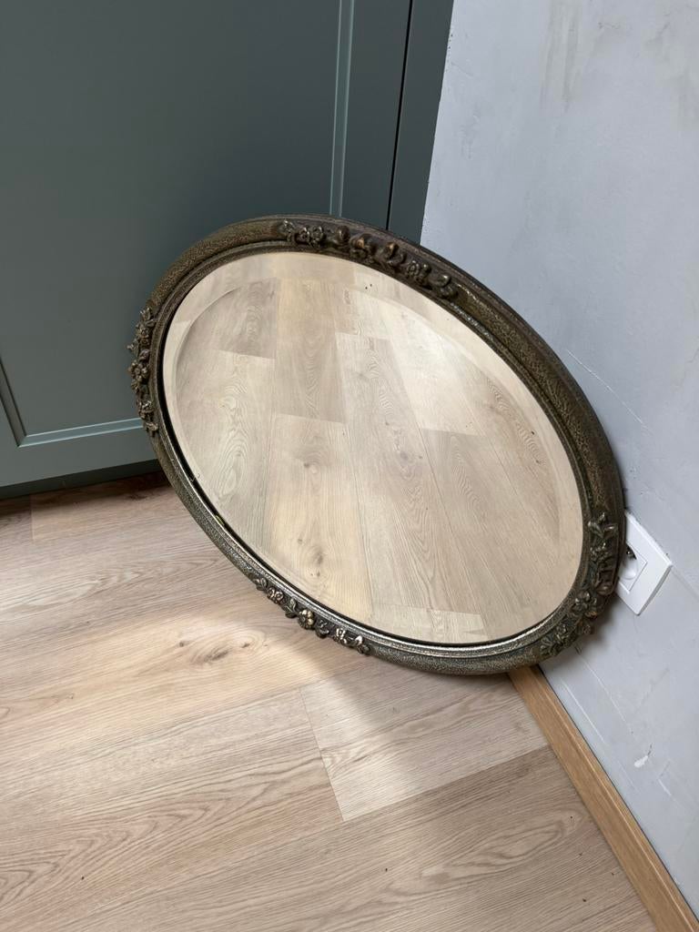 Ovale antieke spiegel 65x57cm, Ophalen, Zo goed als nieuw