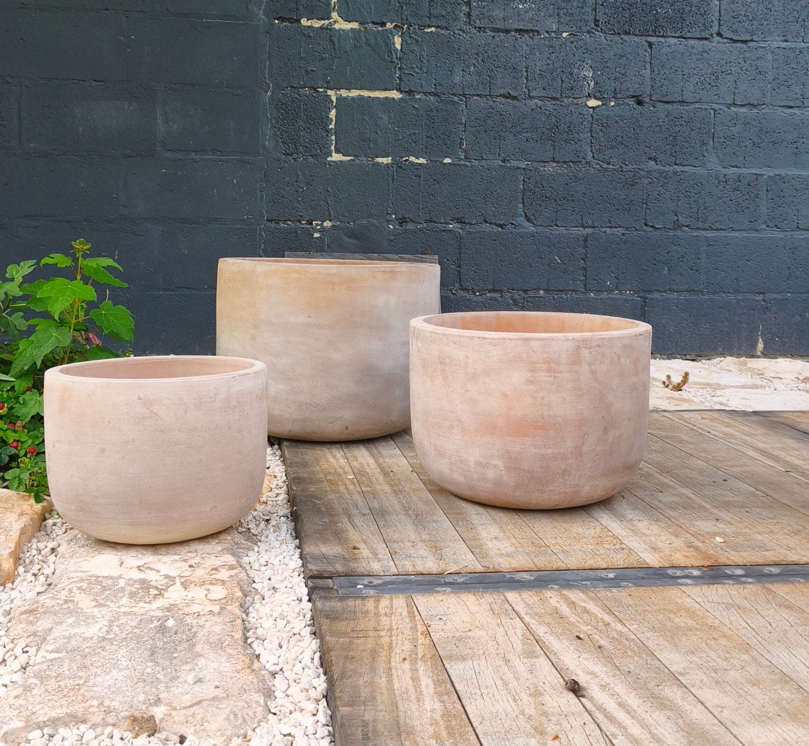 Ronde Terracotta Bloempotten set van 3 stuks - splinternieuw, Tuin en Terras, Ophalen, Nieuw, Rond, Balkon