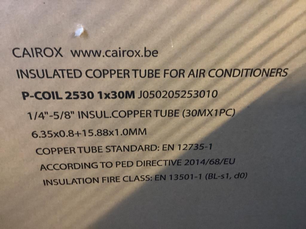 Cairox copper tube 30 m, Ophalen, Nieuw