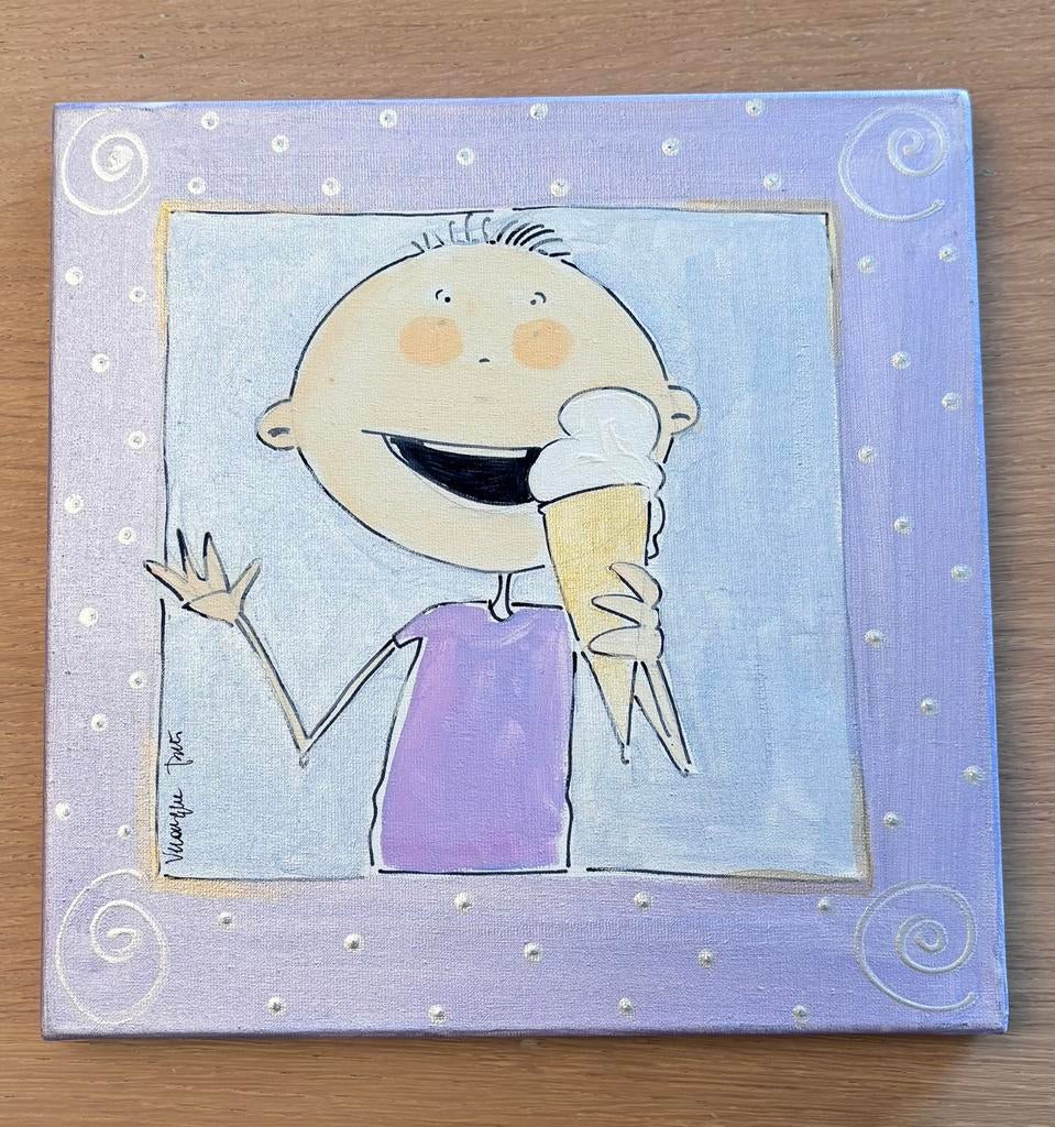 Schilderij kinderkamer ‘Kind met ijsje’, Enlèvement