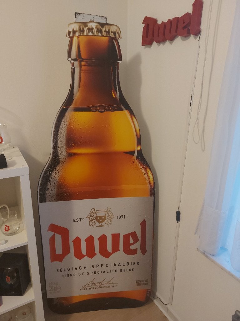 Duvel, Ophalen, Zo goed als nieuw, Reclamebord, Plaat of Schild, Duvel