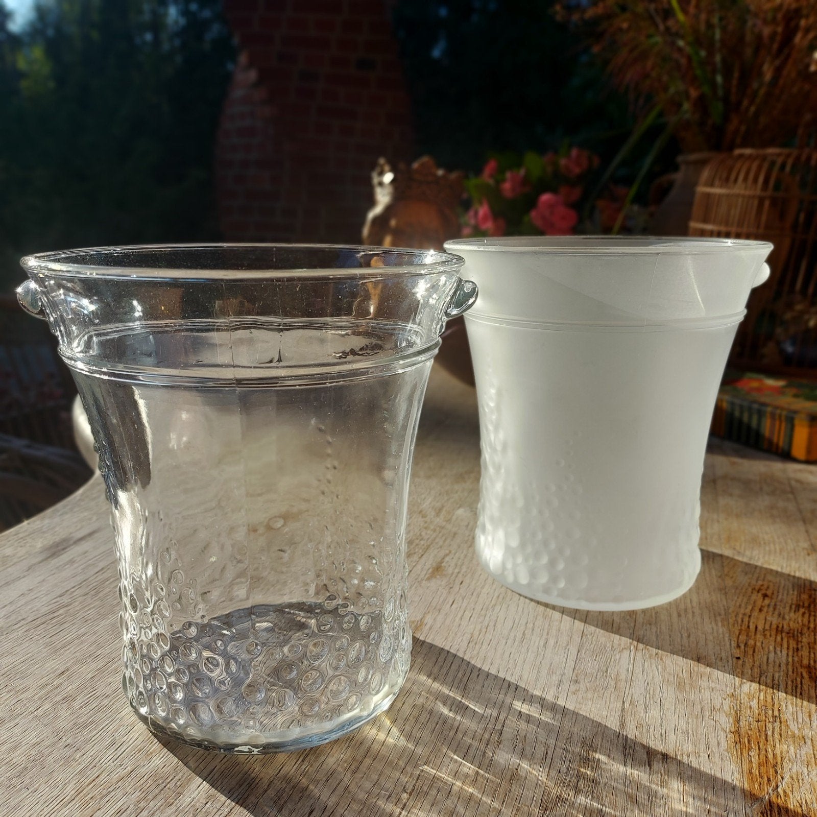 2/glas/wijnkoelers/italy/1mat en 1helder/10€/vr de 2, Ophalen of Verzenden, Glas