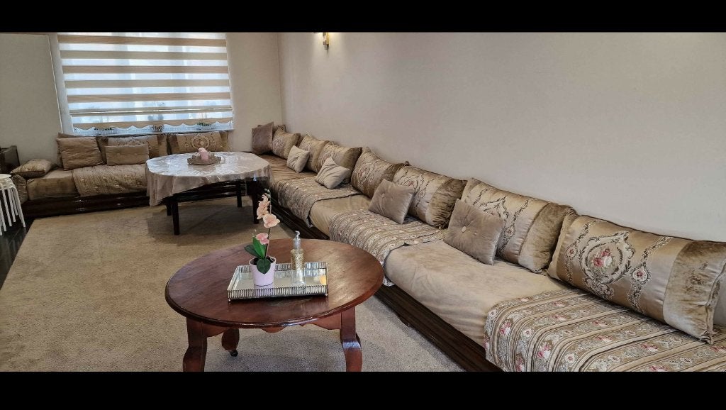 Salon marocain complet, Maison & Meubles, Canapés | Coins salons complets, Utilisé, Bois, Tissus, Enlèvement