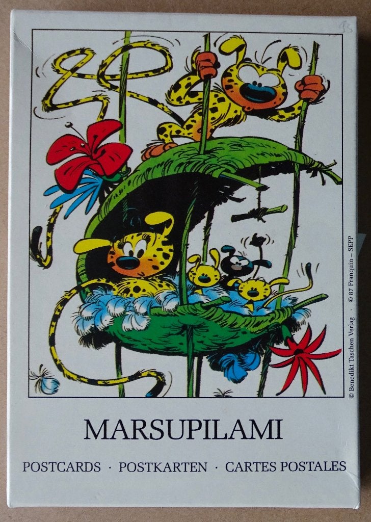 Portfolio 8 Marsupilami ansichtkaarten, Verzamelen, Stripfiguren, Ophalen, Overige figuren, Zo goed als nieuw