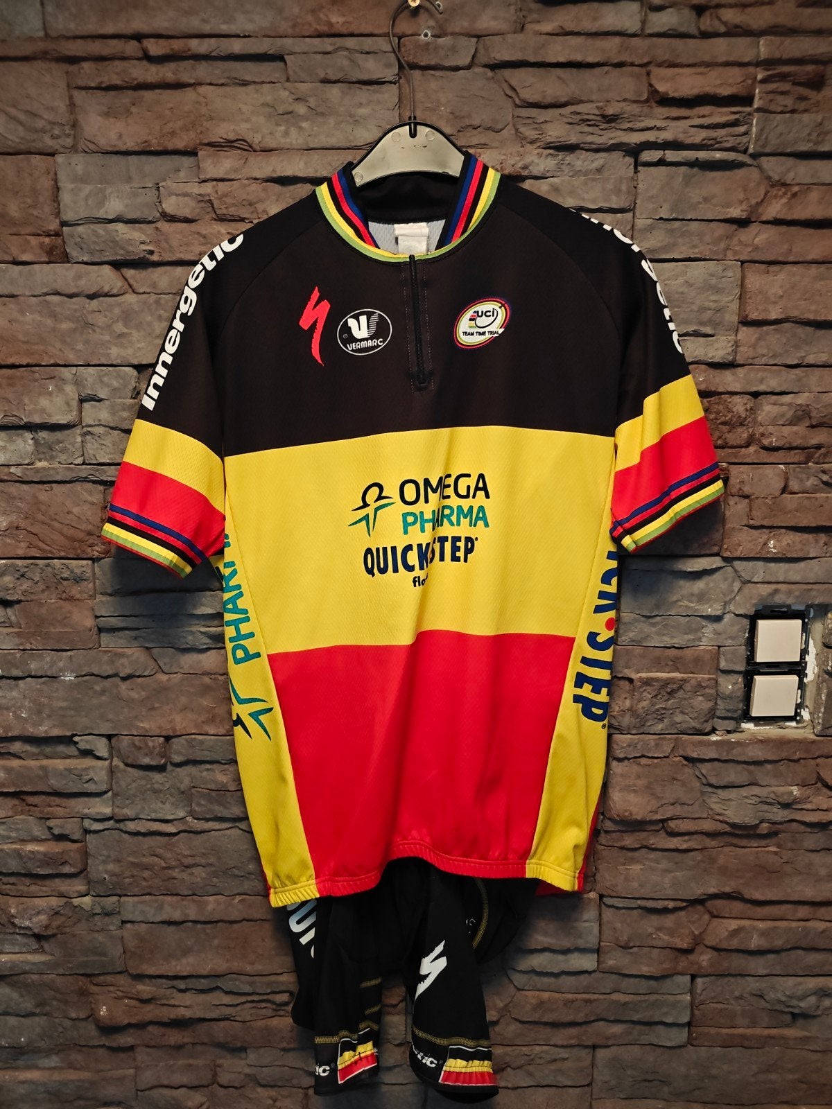 2012-2013 Quick Step Belgisch kampioen jersey+korte broek, Ophalen of Verzenden