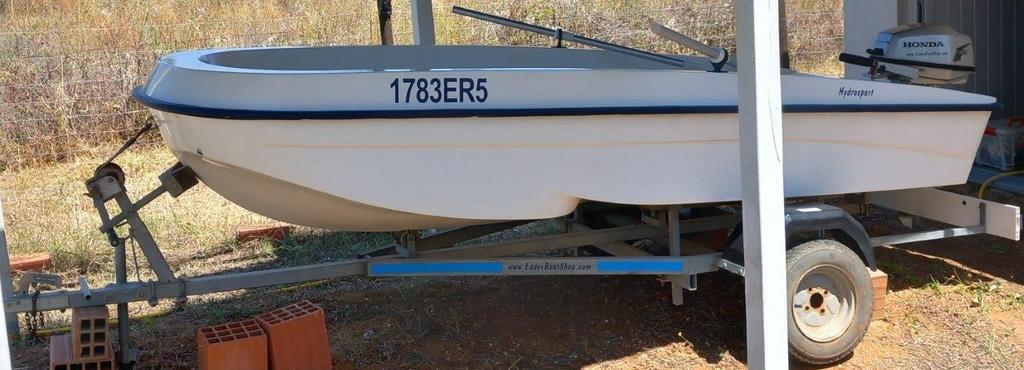 Boot met 4-takt en E motor en trailer, Watersport en Boten, Ophalen, Gebruikt, Aluminium