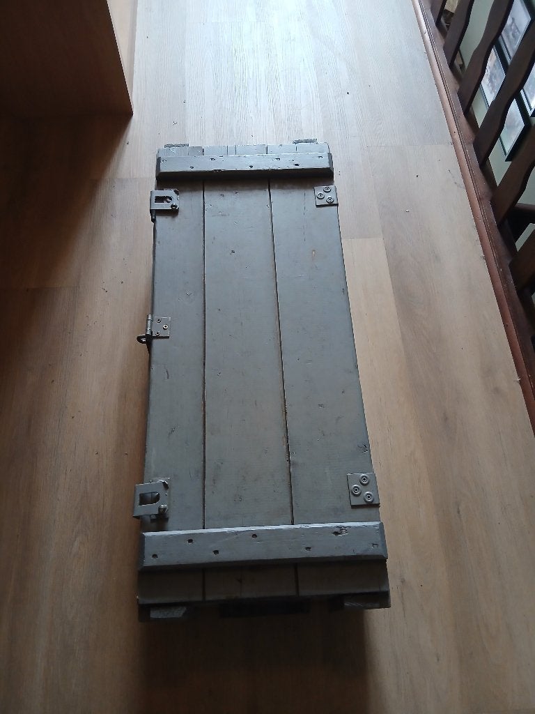 militaire kist munitiekist leger hout legerkist, Verzamelen, Ophalen, Overige soorten, Overige typen