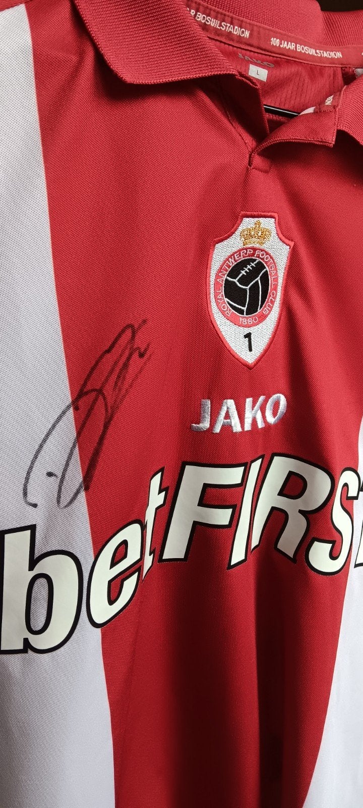 Antwerp FC De Laet gesigneerd shirt, Verzamelen, Ophalen of Verzenden, Zo goed als nieuw, Shirt