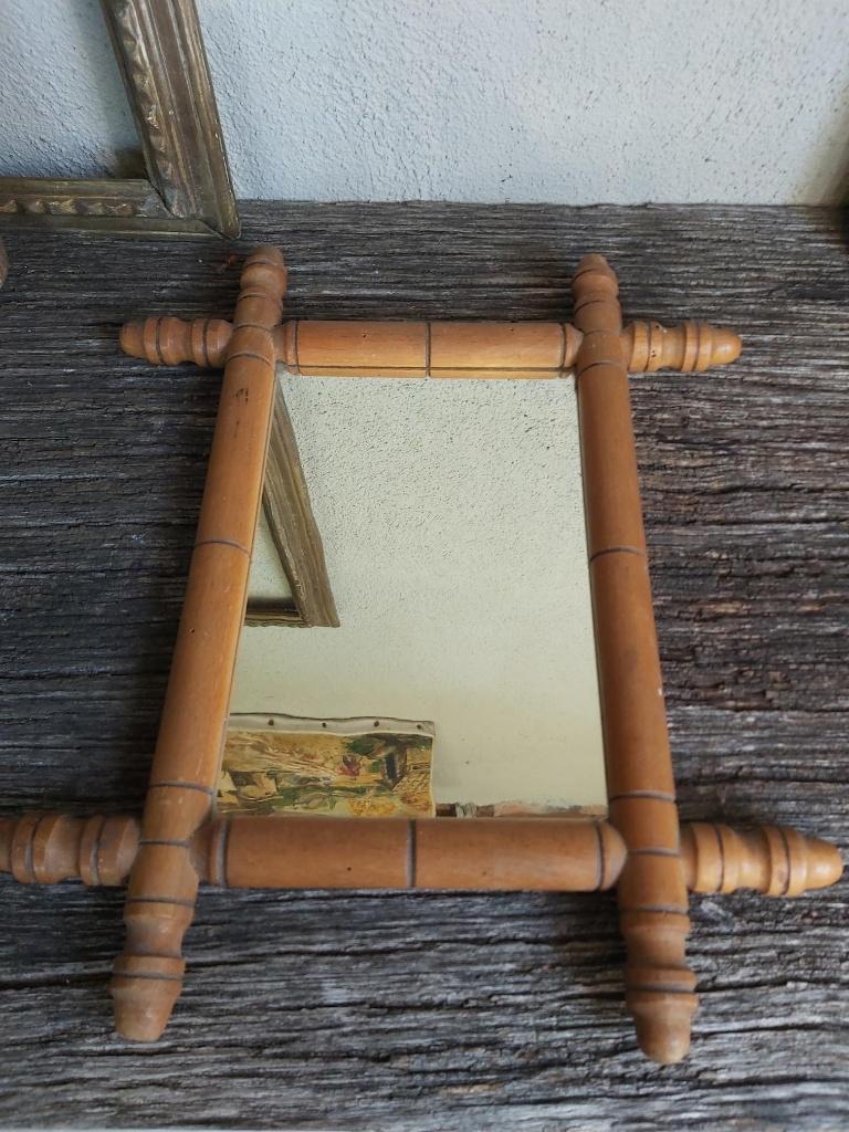 Leuke vintage faux bamboo spiegel- klein formaat !, Ophalen of Verzenden, Rechthoekig, Minder dan 50 cm, Minder dan 100 cm