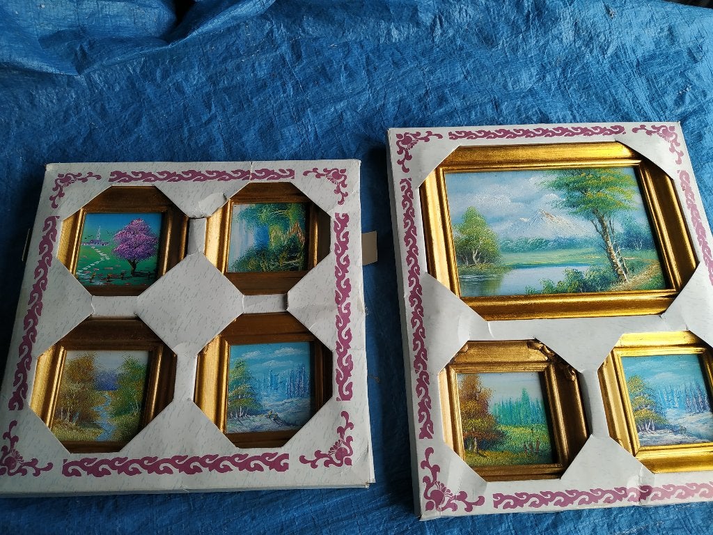 nieuw set kadertjes op doek geschilderd mooi giftset, Enlèvement ou Envoi, Neuf