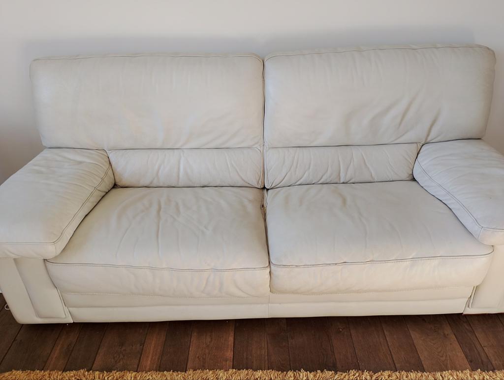 Wit leder salon 2 zit en 2,5 zit, Ophalen