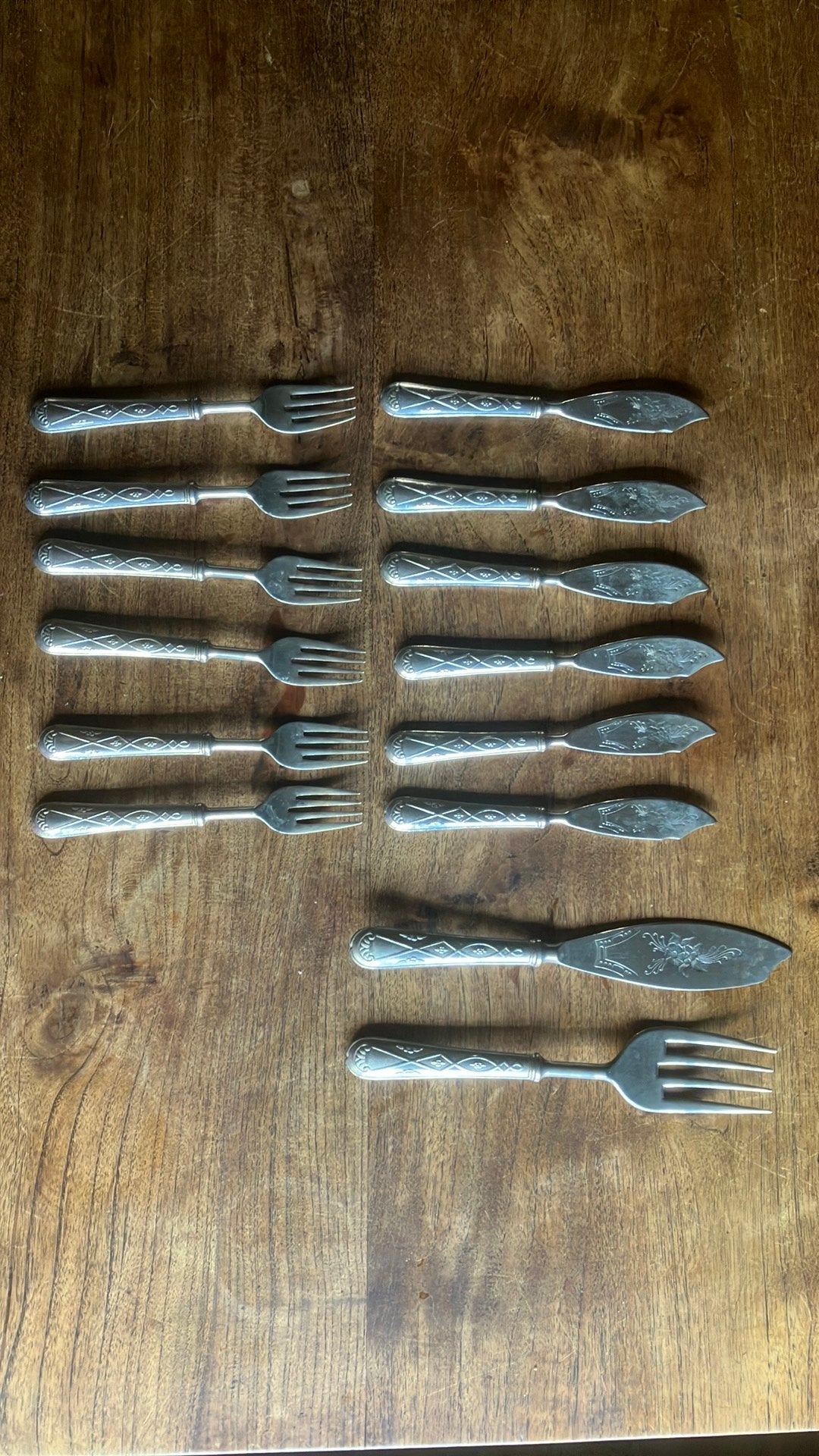 14 delig vintage visbestek La S. Marco, Bestekset, Ophalen of Verzenden, Zo goed als nieuw, Visbestek