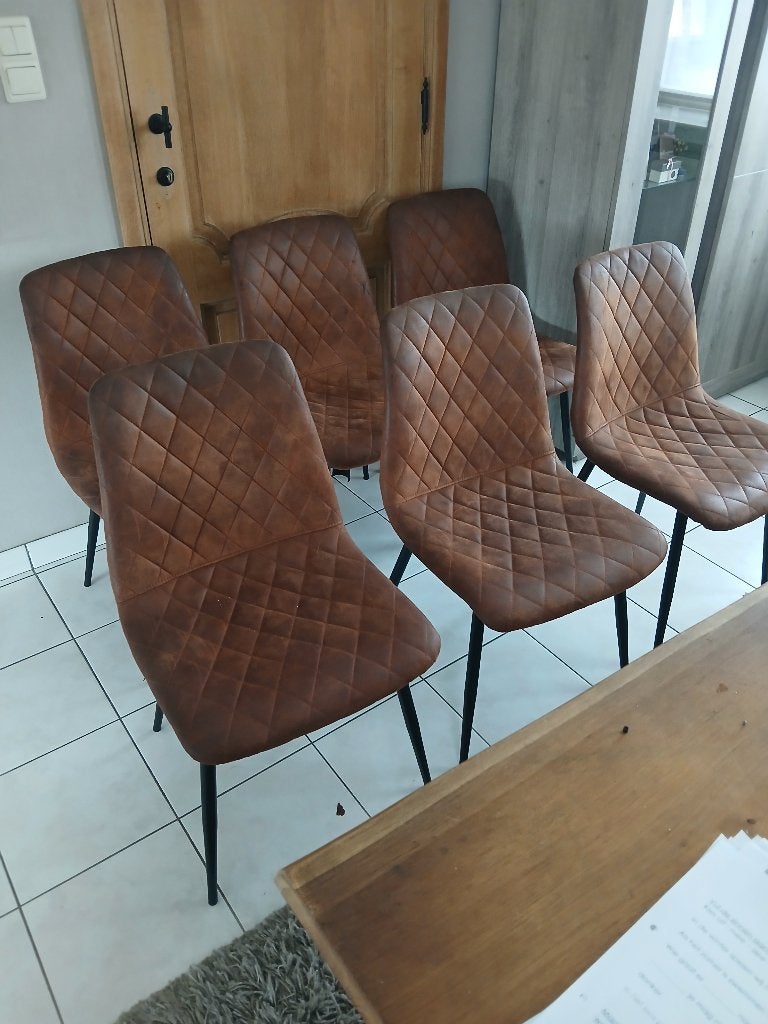 Bruine stoelen, Huis en Inrichting, Ophalen, Gebruikt, Bruin, Vijf, Zes of meer stoelen