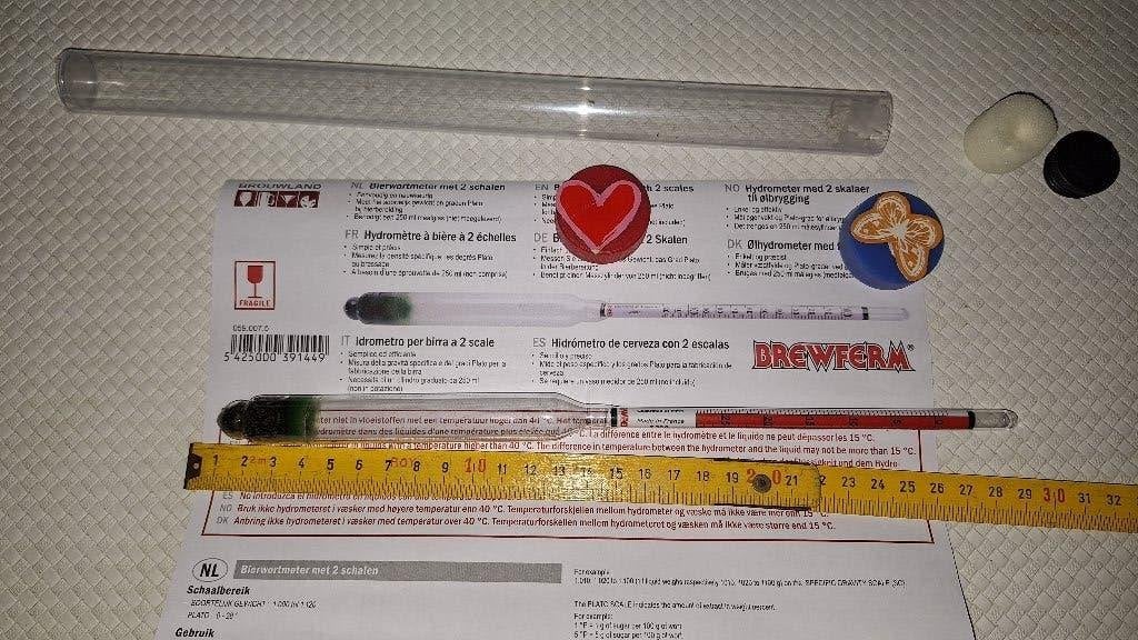 Brouwland BREWFERM Bierwortmeter met twee schalen Hydrometer, Ophalen of Verzenden, Nieuw