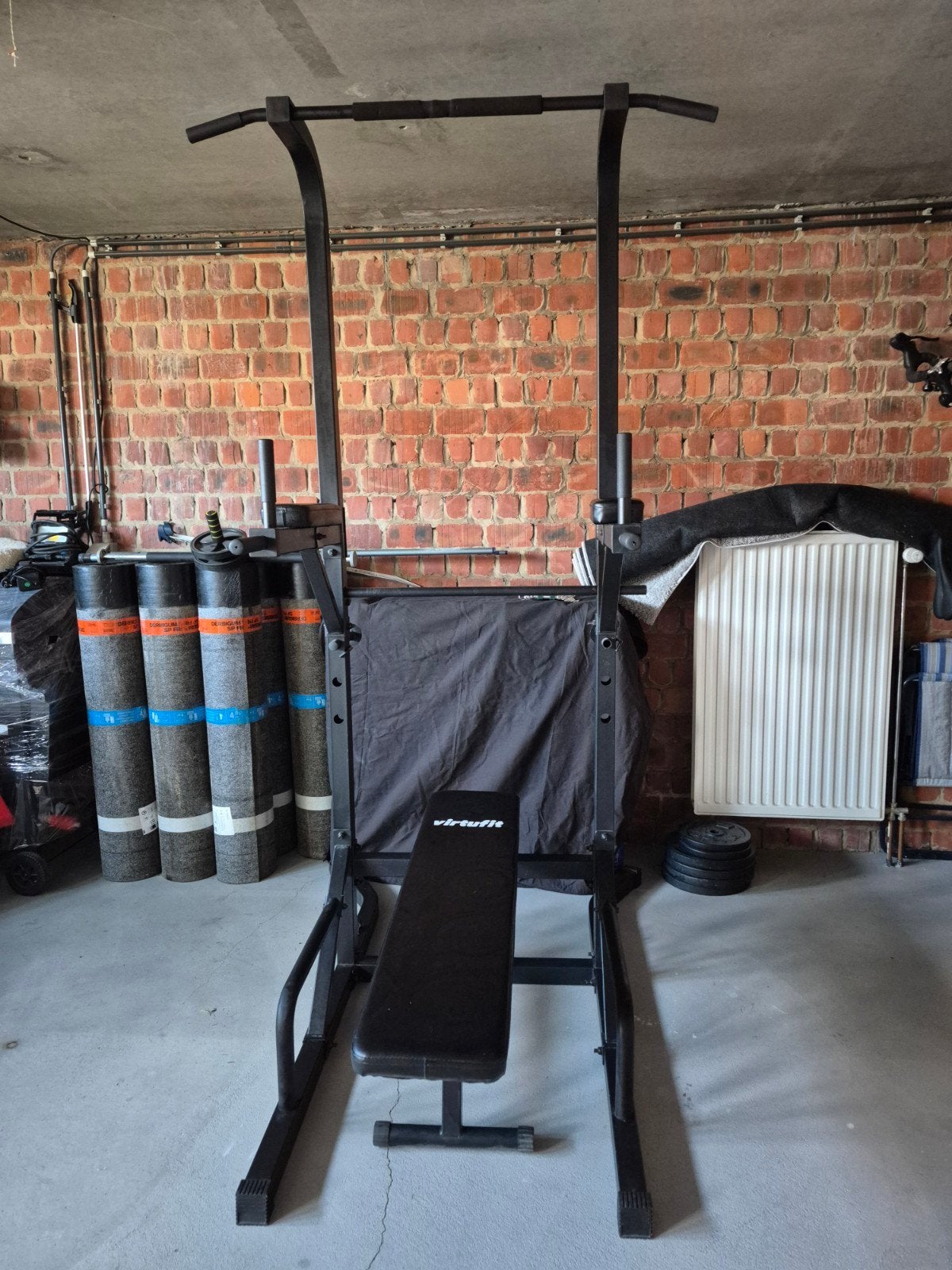 Virtufit - Power Tower Deluxe avec banc de musculation, Enlèvement, Utilisé, Bras, Barre de traction