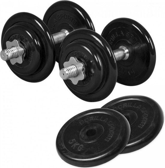 Dumbbellset 30 kg rubber – verstelbaar fitnessgewicht, Sport en Fitness, Ophalen, Nieuw, Armen, Dumbbell