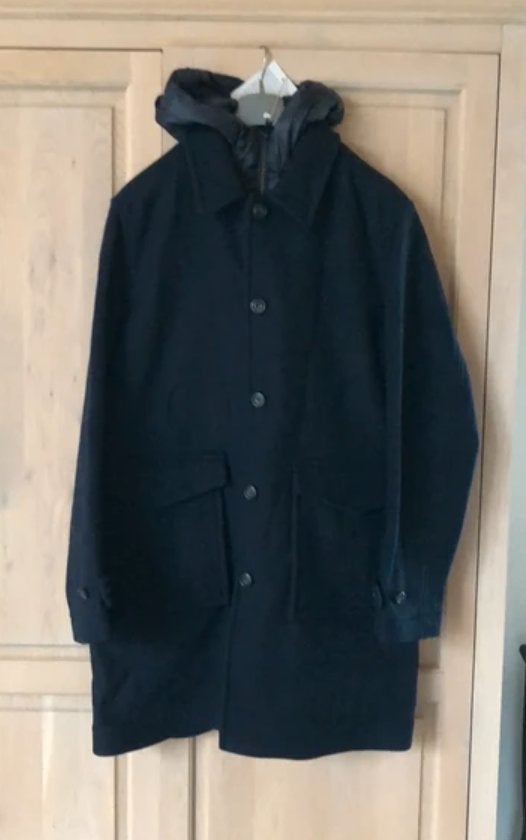 Marineblauwe wollen jas van WOOLRICH, Kleding | Heren, Blauw, Nieuw, Overige maten, Ophalen of Verzenden