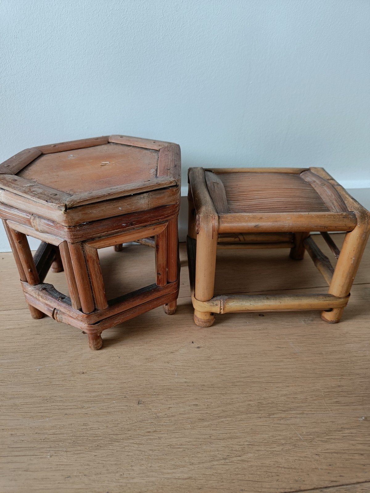Kleine bijzettafeltjes bamboe, Ophalen