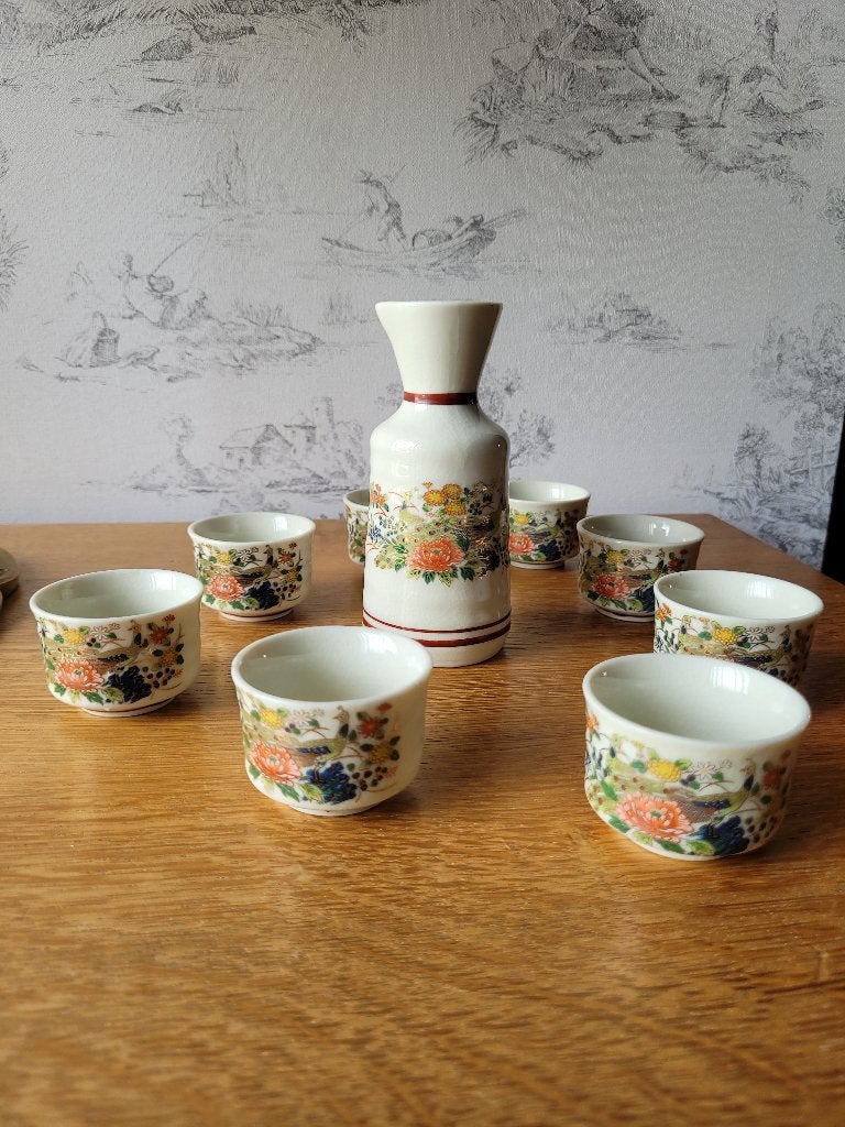 Service à saké 9 pièces, Maison & Meubles, Cuisine | Vaisselle, Utilisé, Service complet, Autres styles, Céramique, Enlèvement ou Envoi