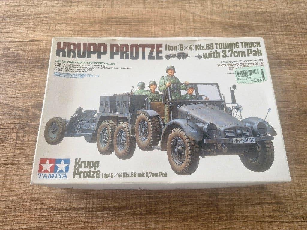 Tamiya 1/35 Krupp Protze Kfz.69 Towing Truck + 3.7cm Pak, Neuf, Camion, Enlèvement ou Envoi, 1:32 à 1:50