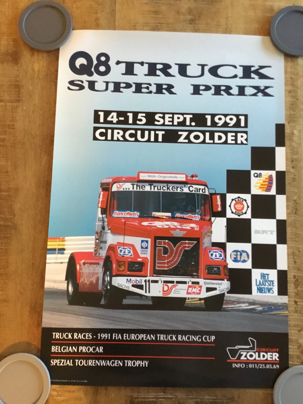 Affiche truck gp zolder 1991, Ophalen of Verzenden, Zo goed als nieuw