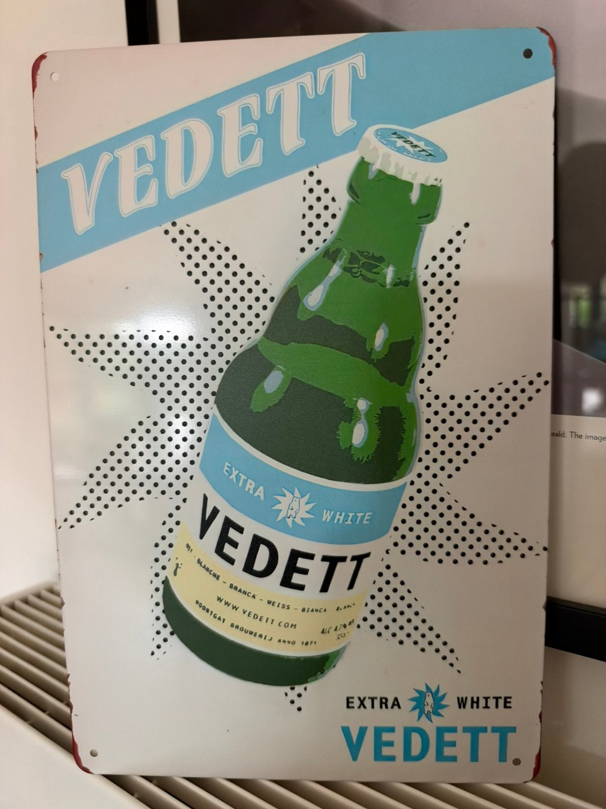 Panneau d'affichage en métal Vedett, Enlèvement ou Envoi, Neuf, Panneau publicitaire