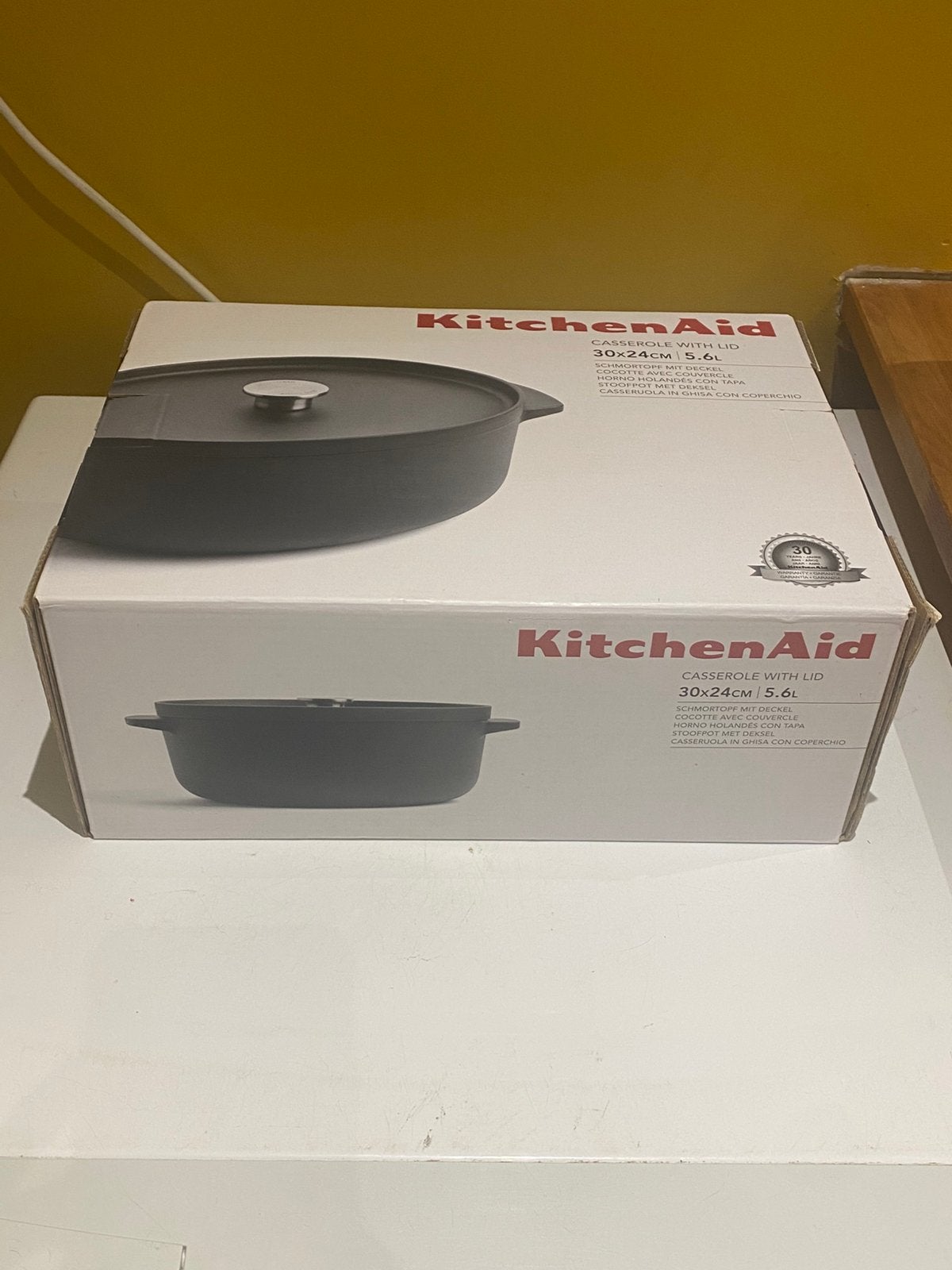 KitchenAid Slowcooker met geëmailleerde gietijzeren braadpan, Ophalen of Verzenden, Nieuw, Gietijzer, Kookpan of Snelkookpan
