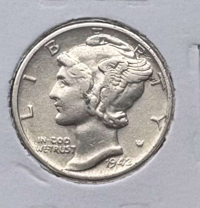 Zilveren Mercury Dime 1942, Postzegels en Munten, Ophalen of Verzenden