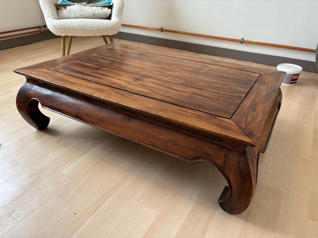 Houten salontafel / Aziatische stijl – 120x80 cm, Ophalen, Aziatisch, Gebruikt, 100 tot 150 cm
