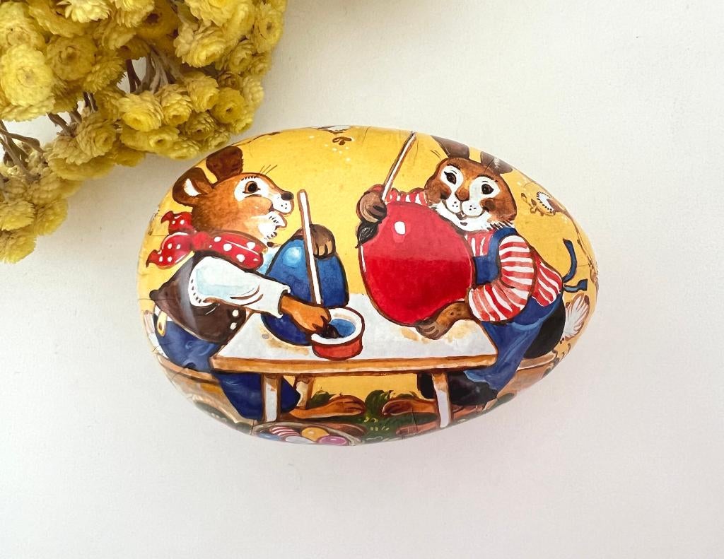 Petite boîte œuf en carton / papier mâché Lapins ballons, Enlèvement ou Envoi, Aucun, Aucun, Utilisé