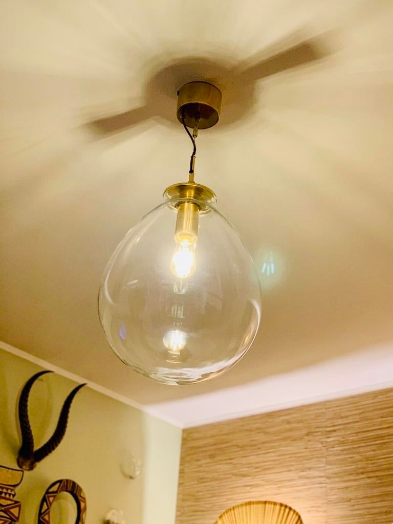 Hanglamp glas, Huis en Inrichting, Ophalen, Gebruikt, Glas, 50 tot 75 cm