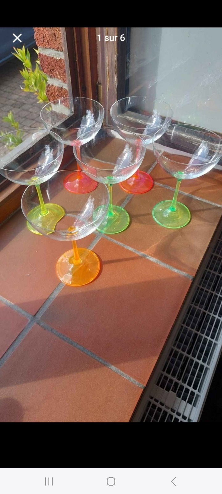 Lot de 5+1 Coupes à Cocktail Vintage - Luminarc "Techno, Enlèvement