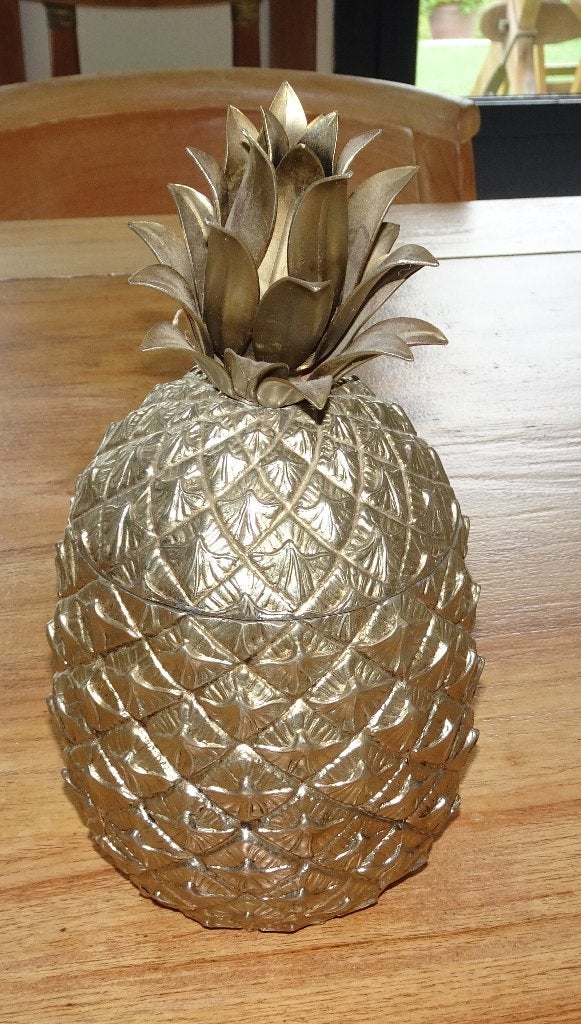 Ananas seau à glaçons vintage signé Mauro Manetti, Antiquités & Art, 28 cm, Or, Objet, De l'artiste lui-même